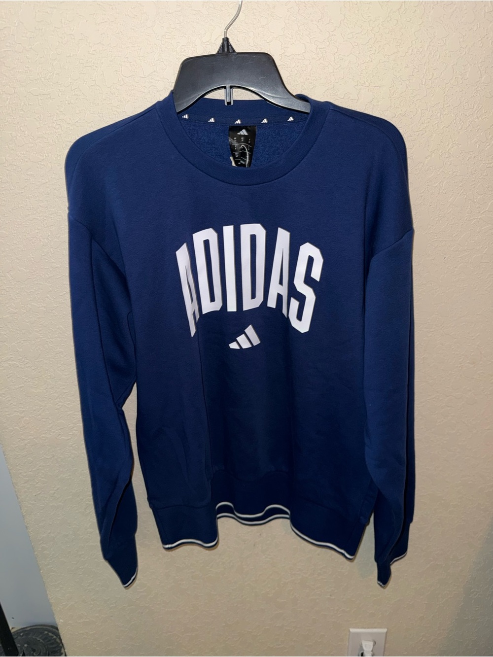 adidas Navy Crewneck Sweatshirt with White Logo